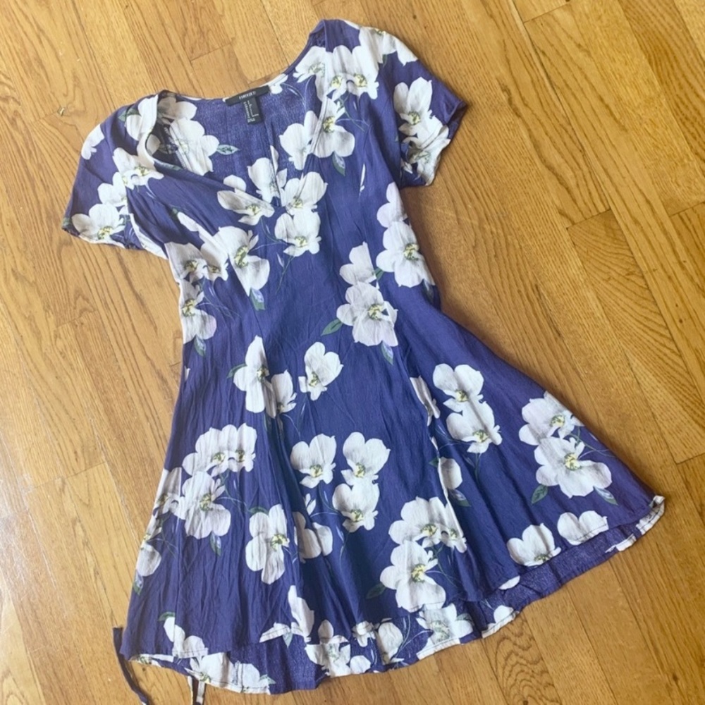 Forever 21 floral blue mini dress size small